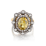 Vintage 18kt Yellow Gold Chrysoberyl Stone and Diamond Ring and Pendant. 3 in 1