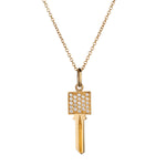 Tiffany & Co 18kt Yellow Gold and Diamond Square Pendant