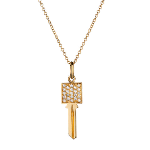 Tiffany & Co 18kt Yellow Gold and Diamond Square Pendant