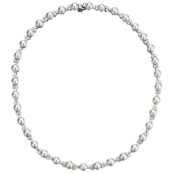 Tiffany & Co Aria  Collection Diamond Cultured Pearl Platinum Choker Necklace.