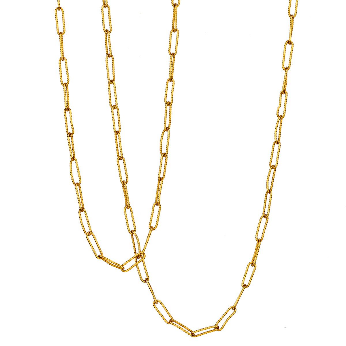 18kt Yellow Gold Open Link Chain. Weight: 17.38 grams.