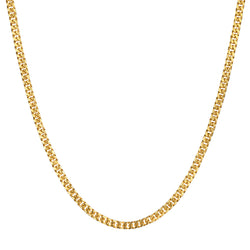 18kt Yellow Gold Solid Curb Link Chain. Weight: 43.8 grams