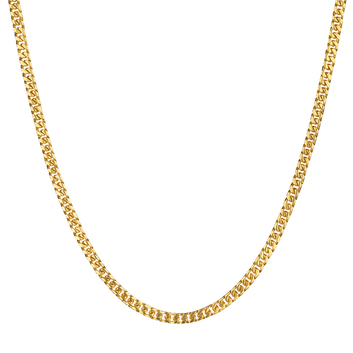 18kt Yellow Gold Solid Curb Link 24