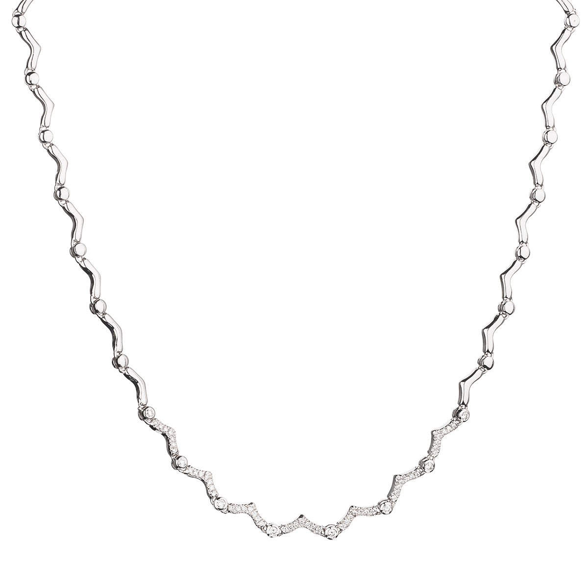 14kt White Gold Diamond Necklace. 1.00ct Tcw