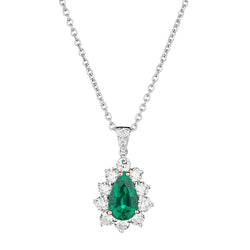 Tiffany & Co Platinum Green Emerald and Diamond Necklace.