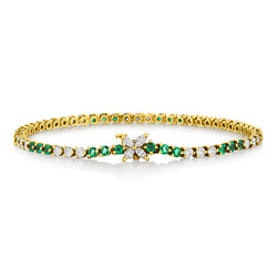 Tiffany & Co Emerald  and Diamond "Victoria Collection" Bracelet.