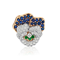 Tiffany & Co Pansy Diamond, Blue Sapphire and Tsavorite Garnet Brooch. Spectacular!!