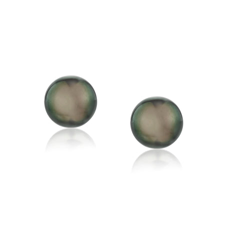 Tiffany & Co Natural Tahitian Pearl Stud Earrings. 10mm Set in Platinum