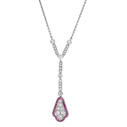 Vintage Edwardian Platinum and 18kt Ruby and Diamond Necklace. Circa 1910