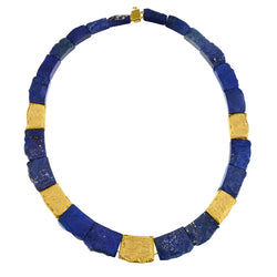 18kt Yellow Gold and Lapis Lazuli Unique Necklace By Pianegonda. Italy