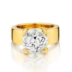 4.65 Carat Old-European Cut Diamond Mid-Century Ring