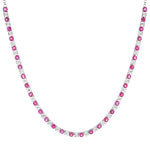 Ruby and Diamond Tennis Necklace in 14kt White Gold