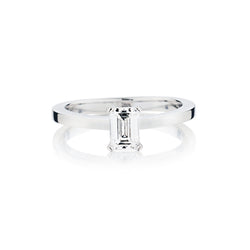 Chopard Platinum Emerald Cut Diamond Ring. 0.50 Carat Weight
