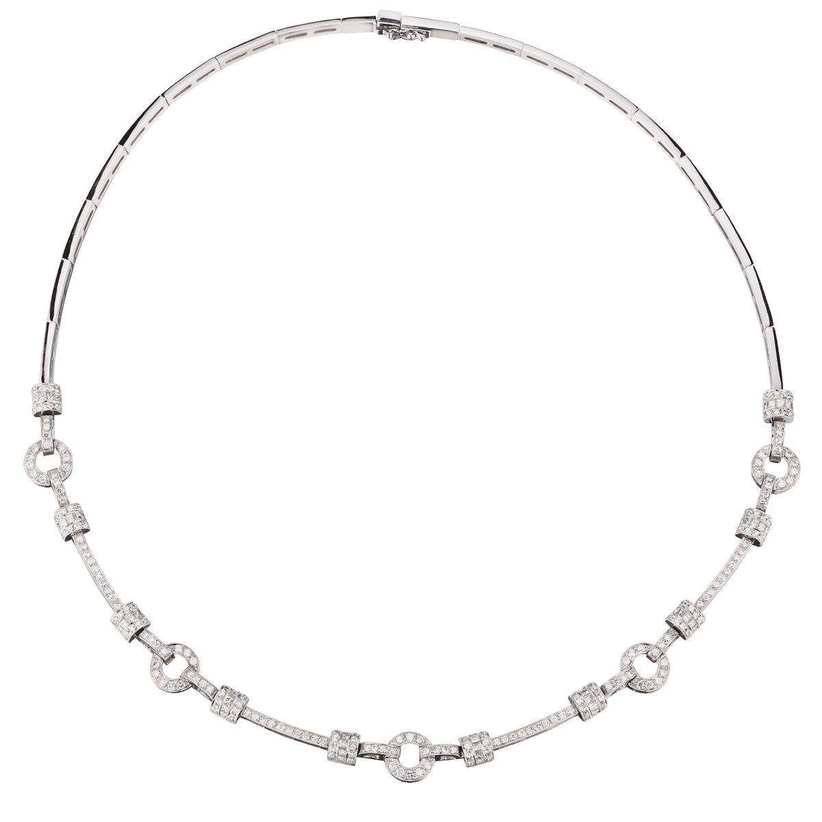 Ladies 18kt White Gold Diamond Necklace. 3.35ct Tcw.