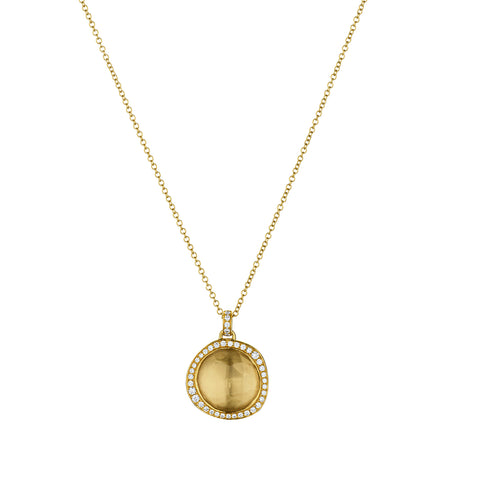 Movado 18kt Yellow Gold Diamond and Quartz Pendant.