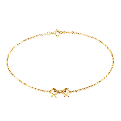 Tiffany & Co Paloma Picasso 18kt Yellow Gold Double Heart Bracelet