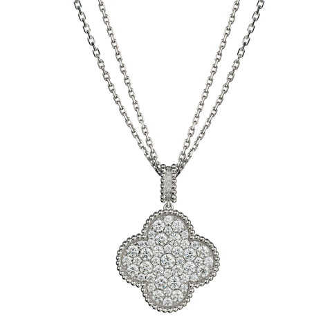 Van Cleef & Arpels Large Magic Alhambra Diamond Pendant.