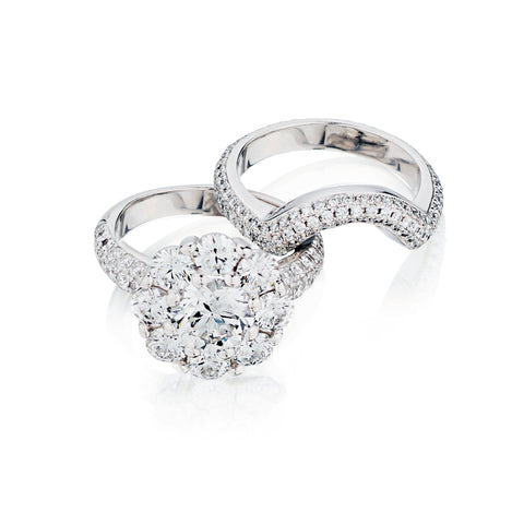 Ladies Platinum Diamond Wedding Set. 2.98ct Tcw