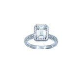 Birks Platinum Emerald Cut Diamond Ring Set. GIA Certificate 1.51ct.