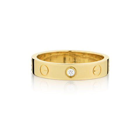 Cartier LOVE Ring in 18kt Yellow Gold with One Diamond. Size: 48 (4-1/2)