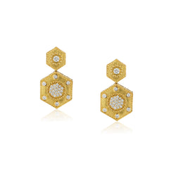 Charriol Celtique Collection Diamond Earrings. 18kt Yellow Gold