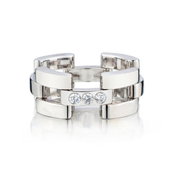Fred of Paris 18kt White Gold Panthere Link Ring