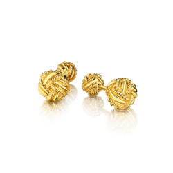 Tiffany & Co Schlumberger 18kt yellow Gold Woven Knot Cufflinks.
