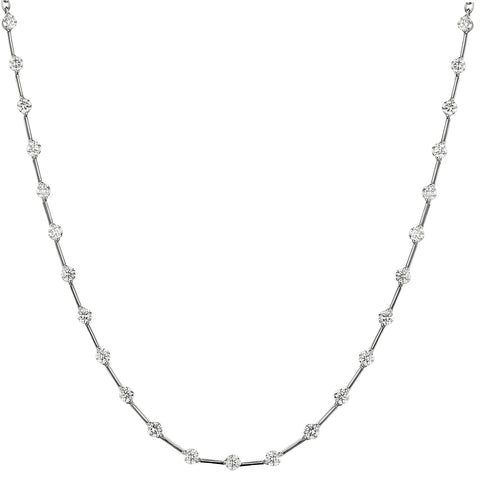 18kt White Gold Diamond Necklace. 3.00ct Tw.