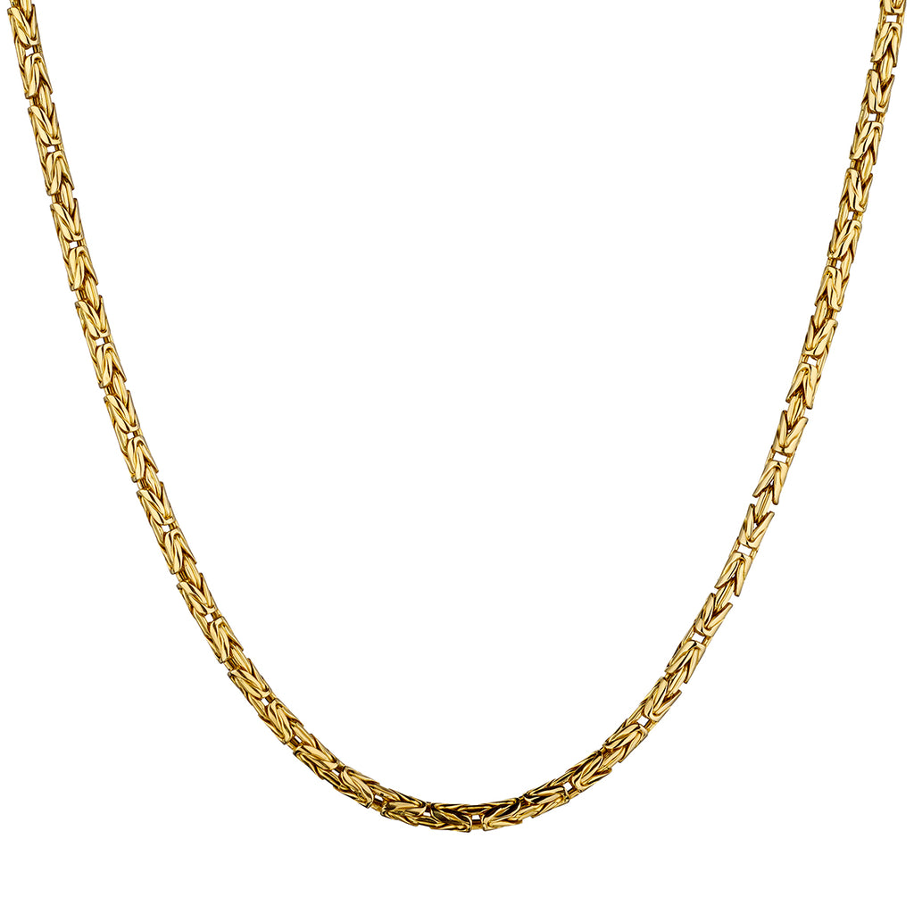 18kt Yellow Gold Rolled Byzantine Chain / Necklace. 18