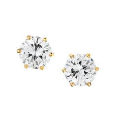 18kt Yellow Gold Natural Diamond Stud Earrings. 2.35ct Tw