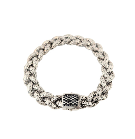 John Hardy Sterling Silver Icon Bracelet with Black Diamonds.
