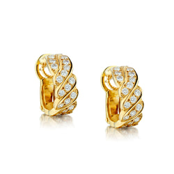 Pomellato Small 18kt Yellow Gold Diamond Hoop Earrings.