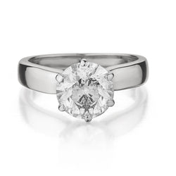 Platinum Diamond Solitaire Ring. 1.52 European Cut Diamond.