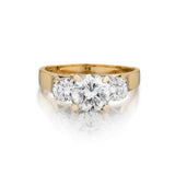 Ladies 18kt Yellow Gold 3-Stone Ring. 2.00ct Tcw