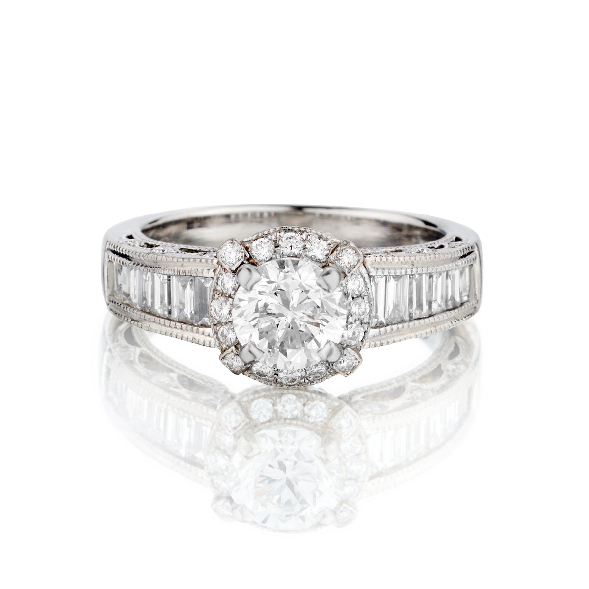 Platinum Custom Made Diamond Ring. 0.94 Brilliant Cut Diamond | Van ...