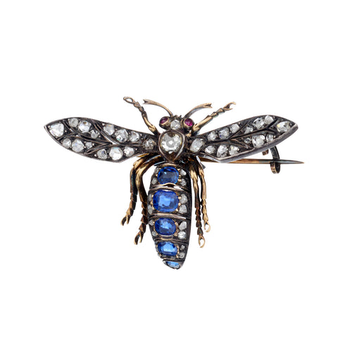 Beautiful Vintage Gold and Sterling Silver Dragonfly Brooch.