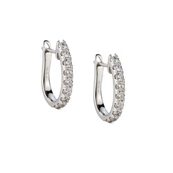 18kt White Gold Diamond Huggies Earrings.  0.45ct Tw