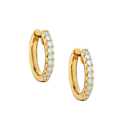 18kt Yellow Gold Diamond Huggies Earrings. 18 x 0.39ct Tw