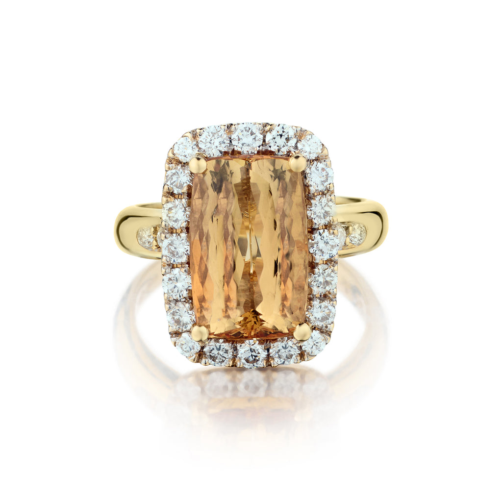 H Stern 18kt Yellow Gold Topaz and Diamond Ring. – Van Rijk
