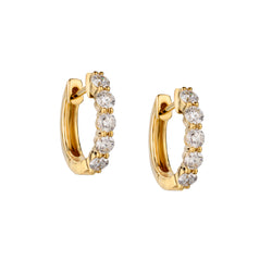18kt Yellow Gold Diamond Huggies Earrings. 0.64 Carat Weight