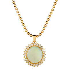 18kt Yellow Gold Opal and Diamond Pendant.