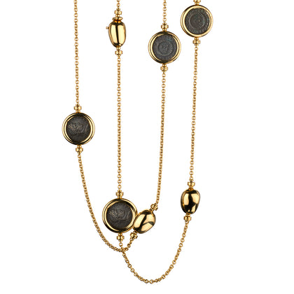 Bulgari 18kt Yellow Gold Monete Antique Coin Long Necklace