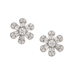 18kt White Gold Diamond Stud Earrings. 0.75ct Tw