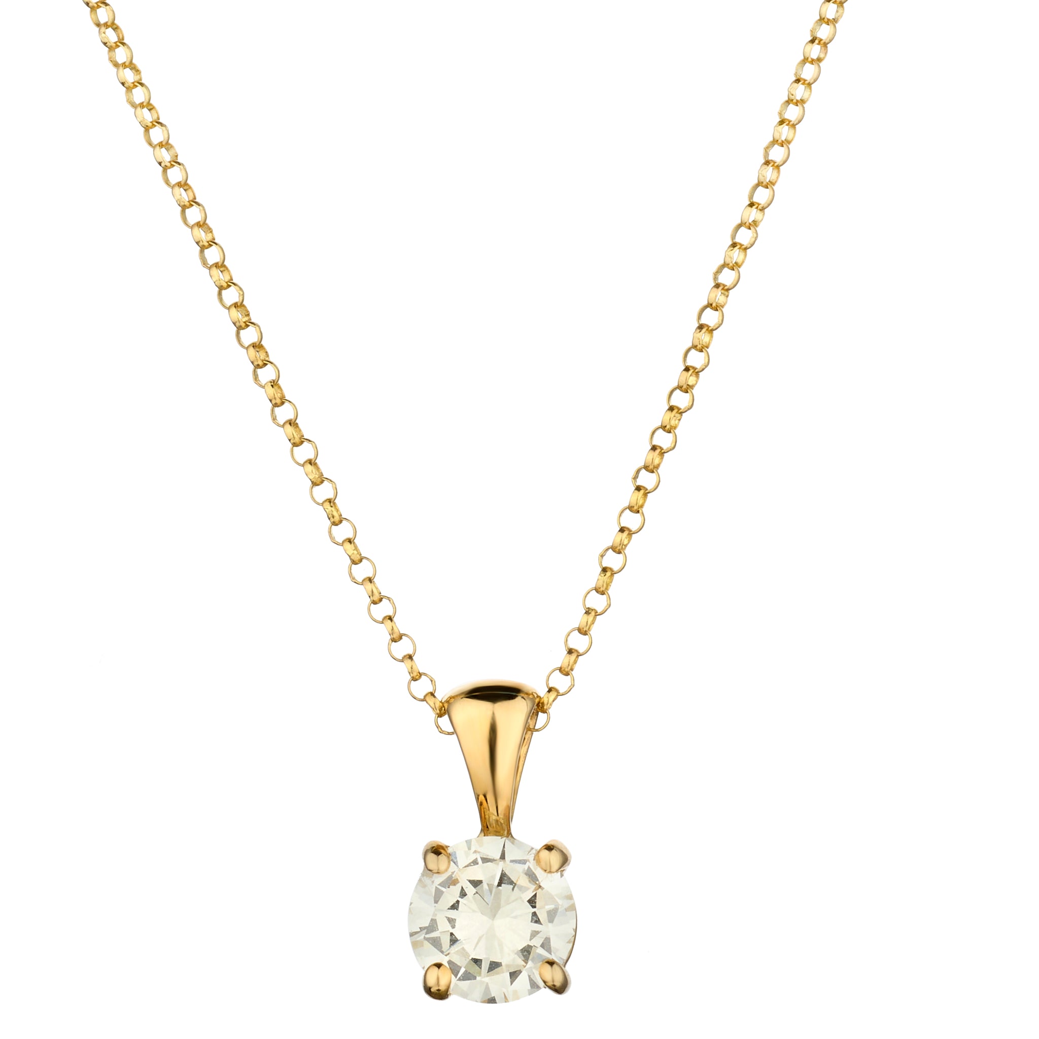 14kt Yellow Gold Diamond Solitaire Pendant. 0.94ct