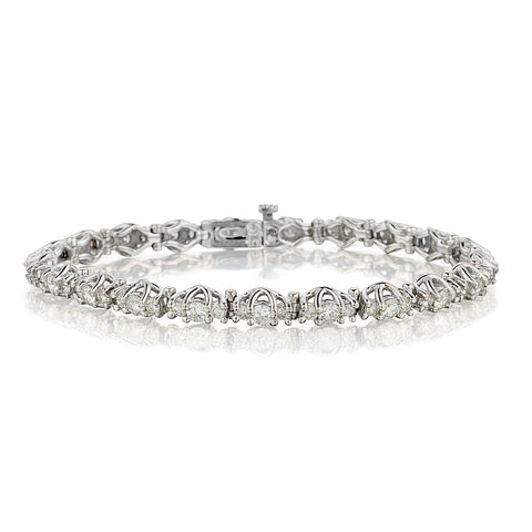 14kt White Gold Diamond "Tennis Bracelet".  4.31ct Tw