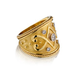 18kt Yellow Gold Wide Diamond Ring / Band. 0.30ct Tw