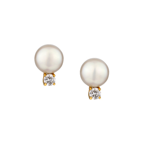 Tiffany & Co Signature Pearl and Diamond Stud Earrings.