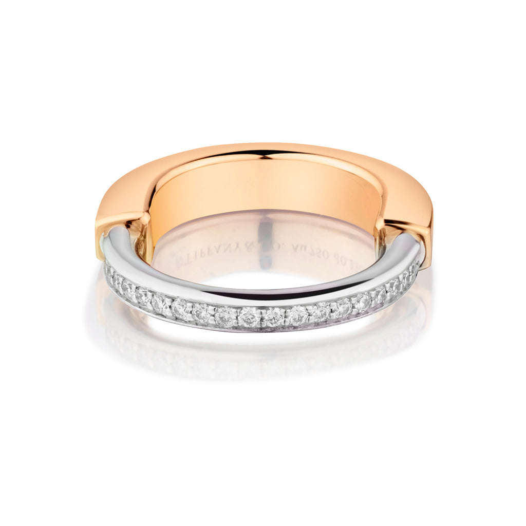 Tiffany & Co Lock Diamond Ring in 18kt White and Rose Gold | Van Rijk ...