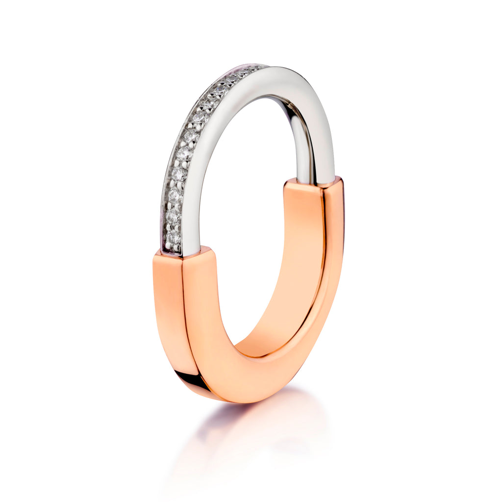 Tiffany & Co Lock Diamond Ring in 18kt White and Rose Gold | Van Rijk ...