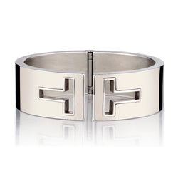 Tiffany & Co Cut Out T Sterling Silver 925 Hinged Bangle